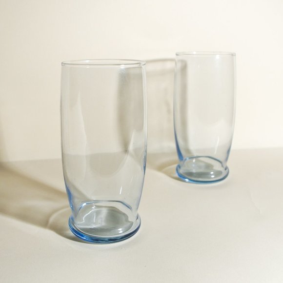 Art Deco Light Blue Bubble Glasses - Pair(2)